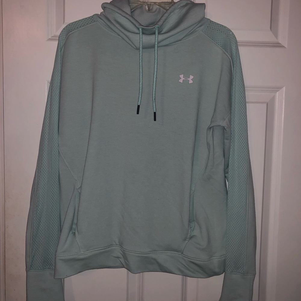 teal under armour funnel neck hoodie